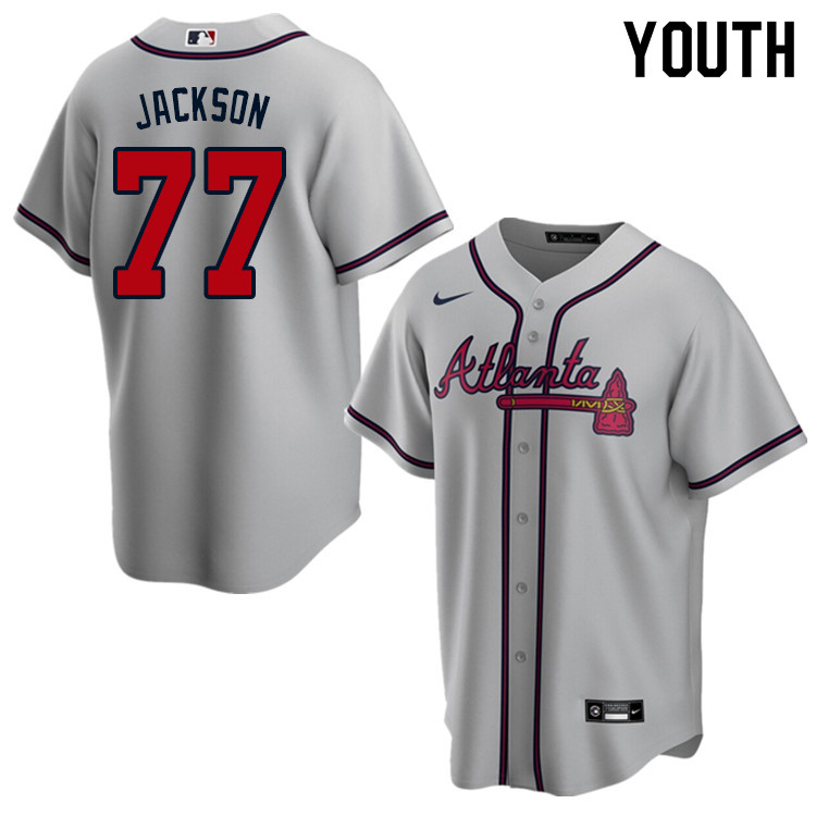 Nike Youth #77 Luke Jackson Atlanta Braves Baseball Jerseys Sale-Gray